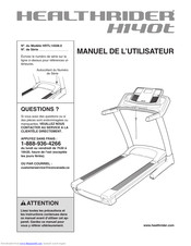 HealthRider Club Series H140t Treadmill Manuel De L'utilisateur