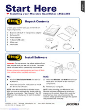Microtek ScanMaker s480 Start Here Manual