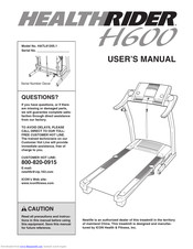HealthRider H600 Treadmill User Manual