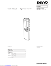 Sanyo ICR-B170NX Service Manual