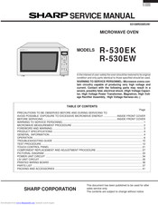 Sharp CAROUSEL R-530EK Service Manual