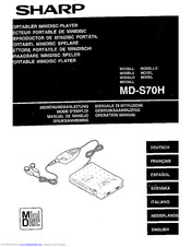 Sharp MD-S70H Operation Manual