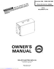 Miller MILLERMATIC 70A Owner's Manual