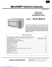 Sharp R-21JCA-F Service Manual