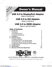 Tripp Lite U344-001-HDMI-R Owner's Manual