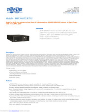 Tripp Lite SmartPro SMX5000XLRT3U Specification