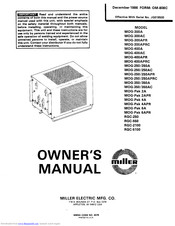 Miller Electric MOG-250/250AC Owner's Manual