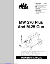 Mac Tools MW 270 Plus Owner's Manual