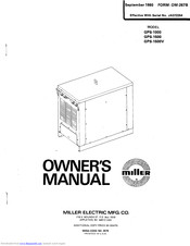 Miller GPS-1500 Owner's Manual