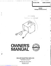 Miller Electric Voltage Interface Control Owner's Manual