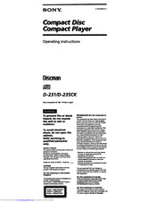 Sony D-235CK Operating Instructions Manual