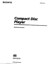 Sony CDP-CX151 Operating Instructions Manual