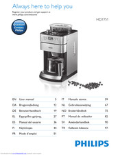User manual Philips Grind & Brew HD7762 (English - 30 pages)