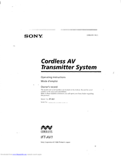 Sony IFT-AV1 Operating Instructions Manual