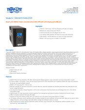 Tripp Lite SMART1500LCDT Specification