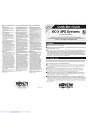 Tripp Lite ECO UPS System Quick Start Manual