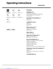 HOTPOINT-ARISTON LDFA++ 12H14 Operating	 Instruction