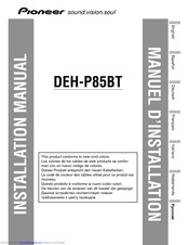 Pioneer DEH-P85BT Installation Manual