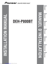 Pioneer DEH-P800BT Installation Manual
