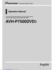 Pioneer avh-p7500dvdII Operation Manual
