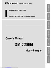 Pioneer GM-7200M Owner's Manual