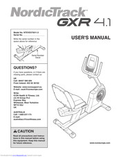 NordicTrack Gxr4.1 Bike Manual