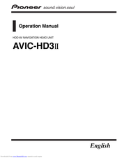 Pioneer AVIC-HD3II Operation Manual