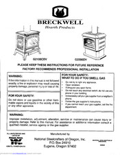 Breckwell G2200DV Installation Instructions Manual