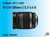 Canon EF-S18-200mm f/3.5-5.6 IS Instruction