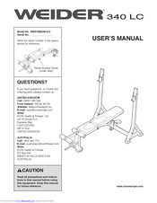 Weider 340 Lc Bench User Manual