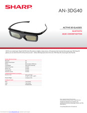 Sharp AN-3DG40 Specifications