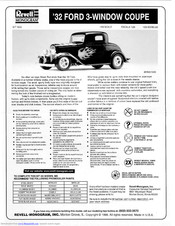 REVELL Monogram '32 Ford 3-Window Coupe Assembly Manual