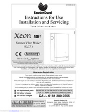 Saunier Duval Xeon 50ff Instructions For Use Installation And Servicing