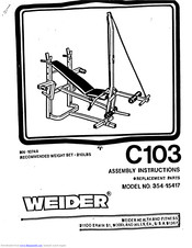 Weider C103 Assembly Instructions Manual