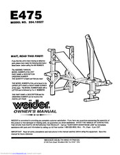 Weider E475 Home Gym Owner's Manual