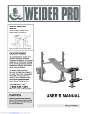 Weider Pro 215 Bench User Manual