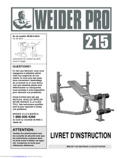 Weider Pro 215 Livret D’instruction Manual