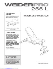 Weider Pro 255 L Bench Manuel De L'utilisateur