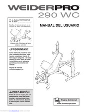 Weider Pro 290 wc bench Manual Del Usuario