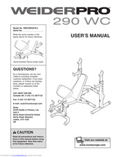 Weider Pro 290 wc bench Manual