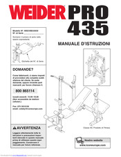 Weiderpro Pro 435 Bench Manuale D'istruzioni