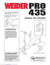 WeiderPro Pro 435 Bench Manual Del Usuario