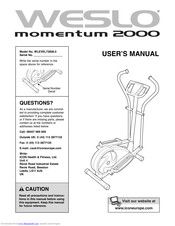 Weslo Momentum 2000 Elliptical Manual