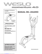 Weslo Momentum 4.0 Elliptical Manual Del Usuario