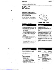 Sony ICF-C730 Operating Instructions