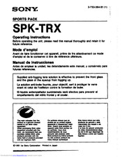 Sony Sports pack SPX-TRX Operating Instructions Manual