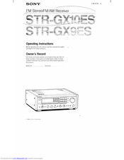 Sony STR-GX10ES Operating Instructions Manual