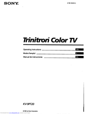 Sony Trinitron KV-9PT20 Operating Instructions Manual