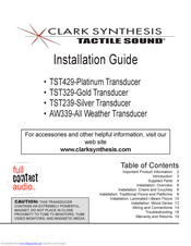 Clark Synthesis TACTILE SOUND TST429 Installation Manual