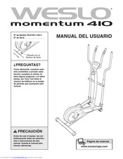 Weslo Momentum 410 Elliptical Manual Del Usuario
